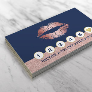 Tarjeta De Fidelización Lealtad subió de los azules marinos de los labios