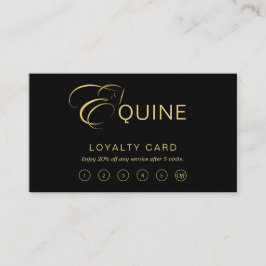 Tarjeta De Fidelización Letra monograma E Caballo en color oro