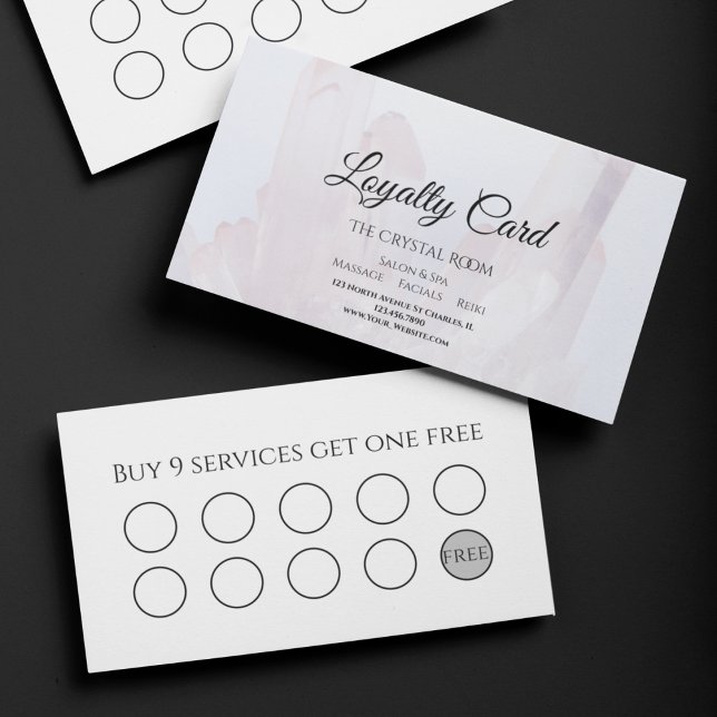 Tarjeta De Fidelización Light Purple Crystals Salon Spa (Subido por el creador)