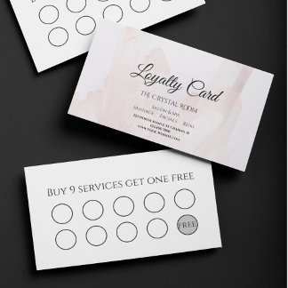 Tarjeta De Fidelización Light Rubor Pink Crystals Salon Spa