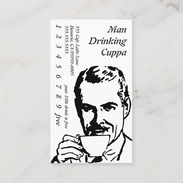 Tarjeta De Fidelización Línea de consumición mañana Cuppa del café del (Anverso)