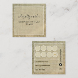 Tarjeta De Fidelización Lino beige de arpillera rústica