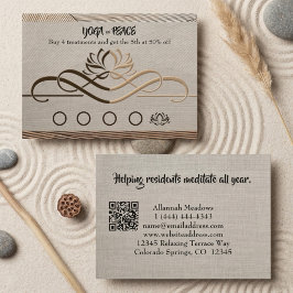 Tarjeta De Fidelización Lino de bambú calmante para Yoga/Meditación