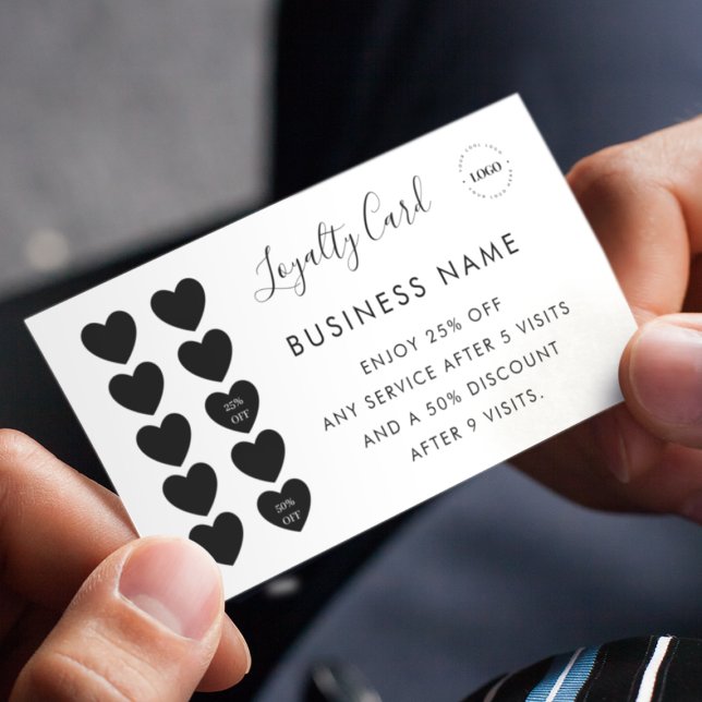 Tarjeta De Fidelización Logo de Black Heart Business Punch Reward 10 Visit (Subido por el creador)