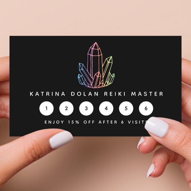 Tarjeta De Fidelización Logo de Gemstone Rainbow Quartz Crystal Business (Subido por el creador)