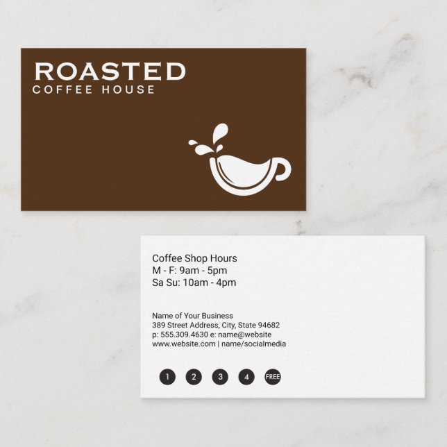Tarjeta De Fidelización Logo de la Copa del Café (Anverso / Reverso)