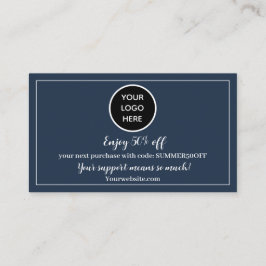 Tarjeta De Fidelización Logo de Navy Blue Gracias Business Reward Punch