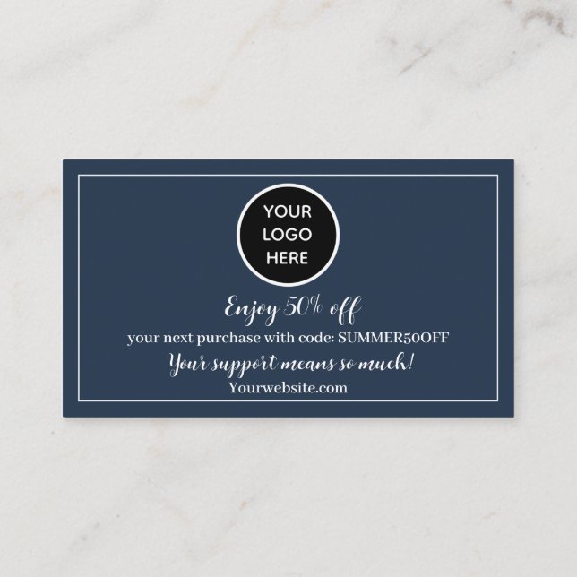 Tarjeta De Fidelización Logo de Navy Blue Gracias Business Reward Punch (Reverso)