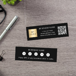 Tarjeta De Fidelización Logo de negocios de código qr blanco negro