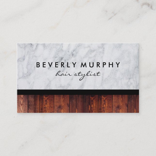 Tarjeta De Fidelización Logo de Wood Marble Shear (Lealtad) (Anverso)