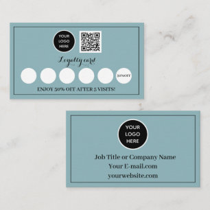 Tarjeta De Fidelización Logotipo azul turbio Código QR Puntuación de recom