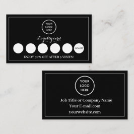 Tarjeta De Fidelización Logotipo blanco negro punzón de recompensa para em