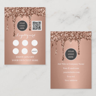 Tarjeta De Fidelización Logotipo Código QR Rosa del punzón de recompensa c
