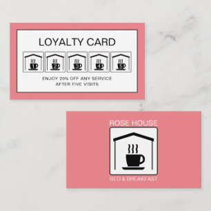 Tarjeta De Fidelización Logotipo de B&B, Alojamiento para bed & breakfast
