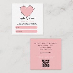 Tarjeta De Fidelización Logotipo de Bobby Pins Hair Stylist Pink Refiera a