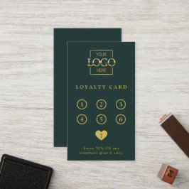 Tarjeta De Fidelización Logotipo de empresa profesional verde minimalista 