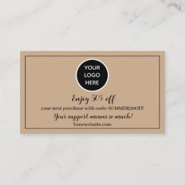 Tarjeta De Fidelización Logotipo de kraft rústico Gracias a Business Rewar