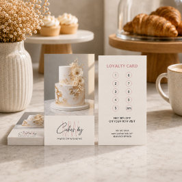 Tarjeta De Fidelización Logotipo de monograma de panadería profesional 