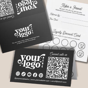 Tarjeta De Fidelización Logotipo de negocio Código QR Puntuación de refere