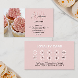 Tarjeta De Fidelización Logotipo de panadería Logotipo de Monograma Recomp