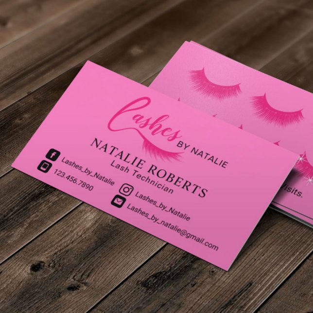 Tarjeta De Fidelización Logotipo de pestañas rosadas Extensiones de Eyelas (Subido por el creador)