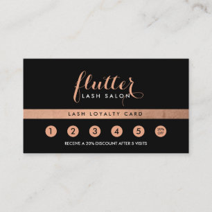 Tarjeta De Fidelización Logotipo de salón de la barra de oro simple Rosa L
