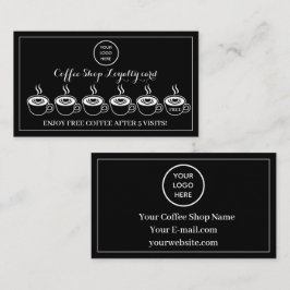 Tarjeta De Fidelización Logotipo del Black White Coffee Shop Business Rewa