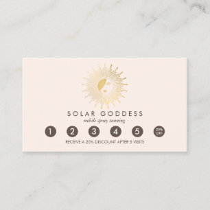 Tarjeta De Fidelización Logotipo del Chica de la diosa de Sun Spray Tannin