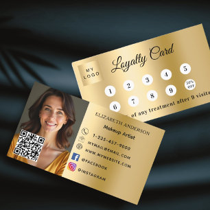 Tarjeta De Fidelización Logotipo del negocio de la fotografía de oro Tarje