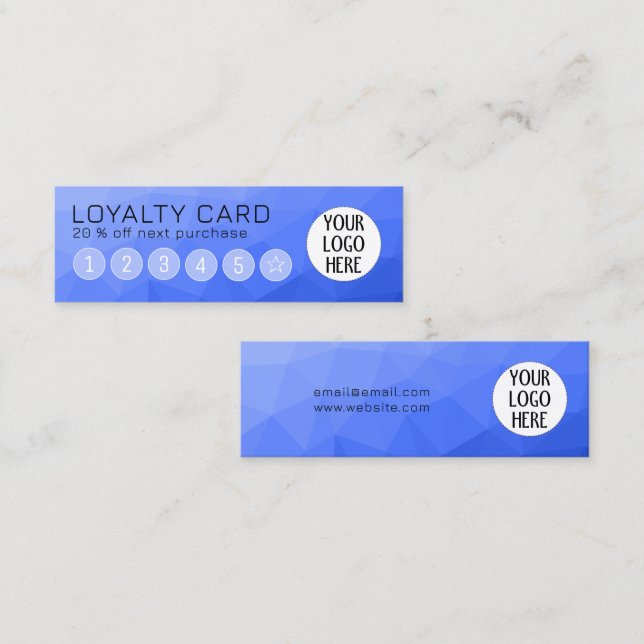 Tarjeta De Fidelización Logotipo del Personalizado de malla geométrica de  (Anverso / Reverso)