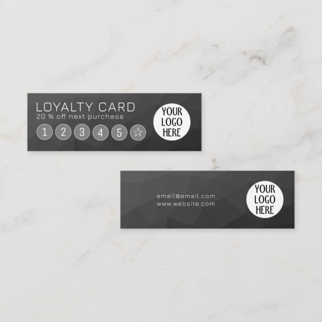 Tarjeta De Fidelización Logotipo del Personalizado de malla geométrica gra (Anverso / Reverso)