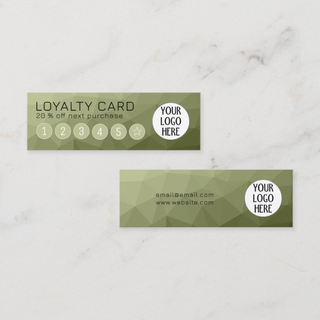 Tarjeta De Fidelización Logotipo del Personalizado de malla geométrica gra (Anverso / Reverso)