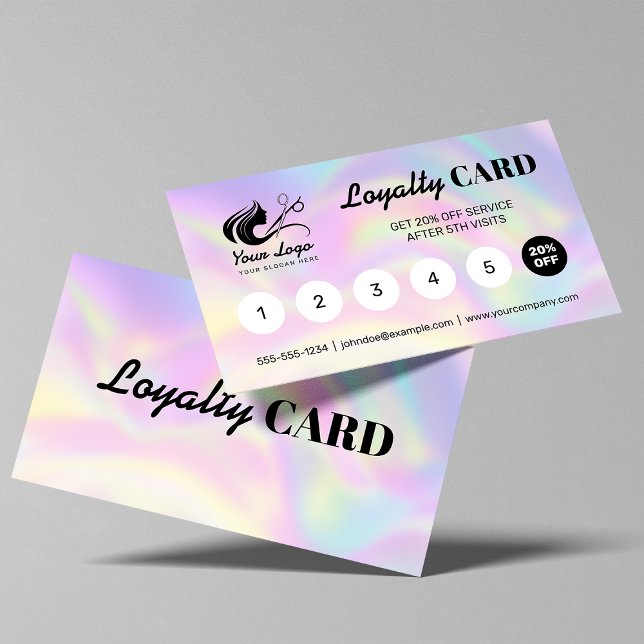 Tarjeta De Fidelización Logotipo holográfico moderno (Subido por el creador)