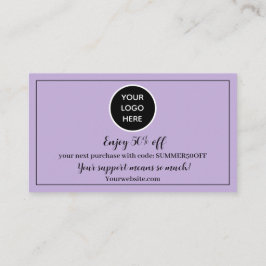 Tarjeta De Fidelización Logotipo púrpura Gracias Business Reward Punch