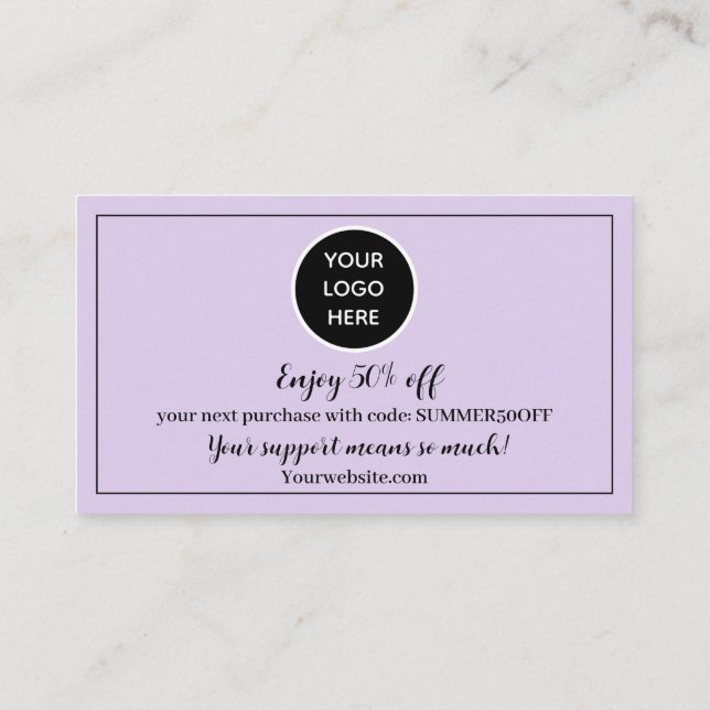 Tarjeta De Fidelización Logotipo púrpura Gracias Business Reward Punch (Reverso)