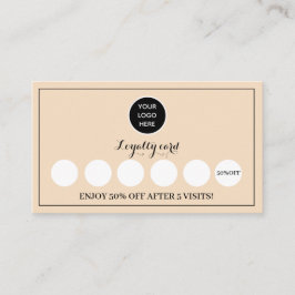 Tarjeta De Fidelización Logotipo rosa de Rubor Moderno Punch Business Rewa