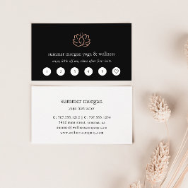 Tarjeta De Fidelización Logotipo Rosa Lotus | Yoga Wellness Spa