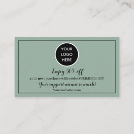 Tarjeta De Fidelización Logotipo verde sabio Gracias a Business Reward Pun