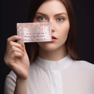 Tarjeta De Fidelización Loyalty Card 6 Punch Makeup Lashes Rosa Drin