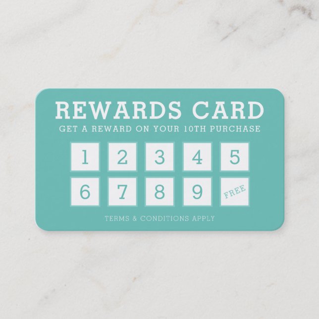Tarjeta De Fidelización LOYALTY CARD linda fidelidad moderna 10 menta verd (Anverso)