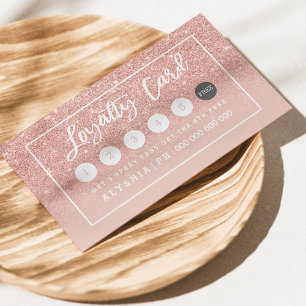 Tarjeta De Fidelización Loyalty card rose gold typography