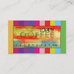Tarjeta De Fidelización Loyalty Coffee Punch Colorful Wood Grain #9