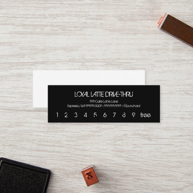 Tarjeta De Fidelización Loyalty Latte Mini Loyalty Drive (Anverso/Reverso In Situ)