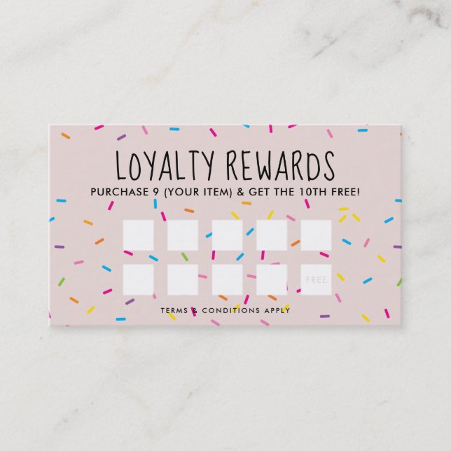 Tarjeta De Fidelización LOYALTY REWARS lindo divertido panadería pintoresc (Anverso)