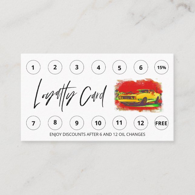 Tarjeta De Fidelización *~* Lube Car Wash QR LOGO Rewards Gracias (Anverso)