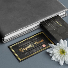 Tarjeta De Fidelización Lujoso Black Gold Makeup Beauty Salón de belleza L