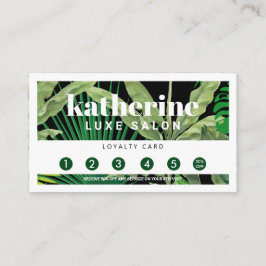 Tarjeta De Fidelización Lujoso Tropical Moderno Boutique & Salon Black