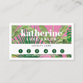 Tarjeta De Fidelización Lujoso Tropical Moderno Boutique & Salon Pink