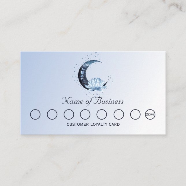 Tarjeta De Fidelización Luna de Flor Blue Lotus (Anverso)