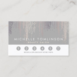 Tarjeta De Fidelización Luxe Rubor Confetti Rain Pattern Gray Loyalty Card